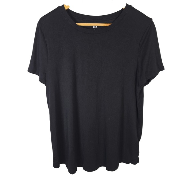 GAP Tops - Gap Luxe T Womens Large Black Short Sleeve Crew Neck Rayon Spandex Stretch Tee